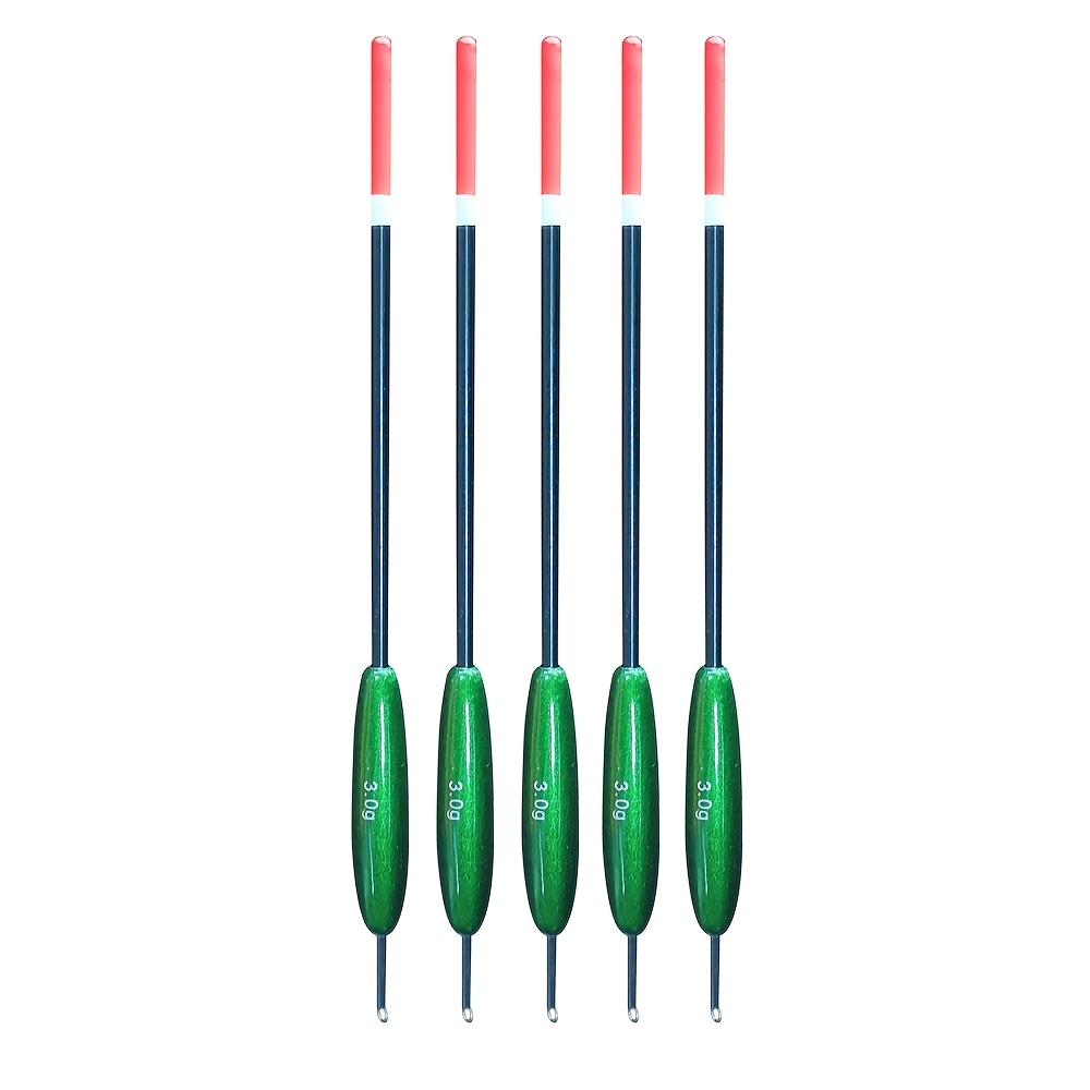 Image of 5pcs Wooden Fishing Floats | Vertical Buoy Bobber Floats, Fluctuator 3g, Mixed Color For Carp Fishing, Without Battery
