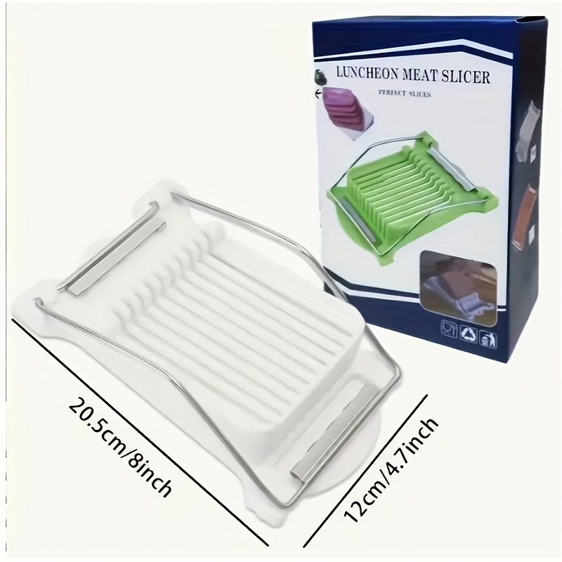 TEMU 1pc Multifunctional Lunch Meat And Fruit Slicer - Easy-to-use Kitchen Tool For Ham, Eggs, Etc. - Durable With Metal Wire Slicer For Slicing, Food Slicer