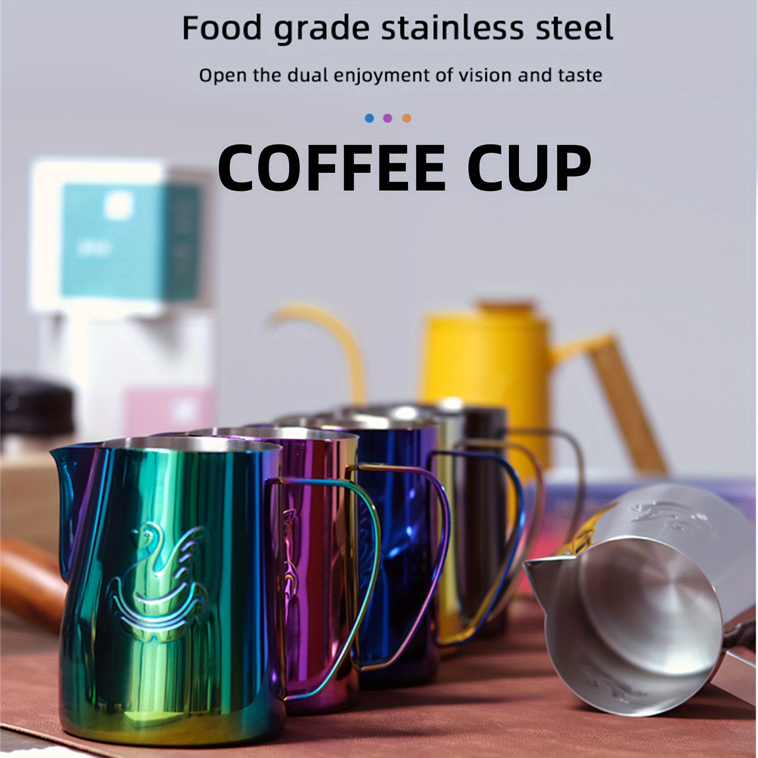 

Stainless Steel Milk Frothing Pitcher 400ml - Espresso Swan Pen With Coating, Milk Frothing Cup For Coffee, Barista With Extended For Precise Pouring