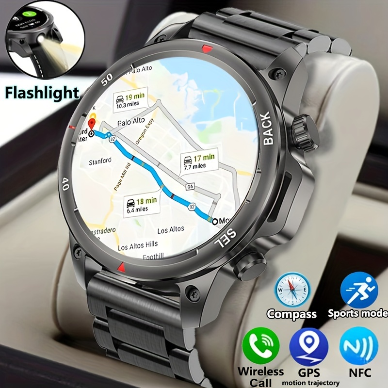 

A Smartwatch For Men With Led Lighting, Gps Sports Tracking, A 360*360 High- Screen, , Wireless Calling, Compass, Fitness , Outdoor Sports Smartwatch, A Father's Day Gift.