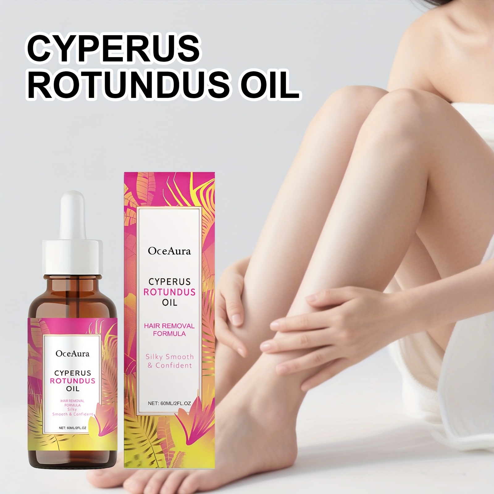 60ml hair removal care oil gently cares for the skin cleanses and moisturizes for   with a mild formula suitable for   skin types