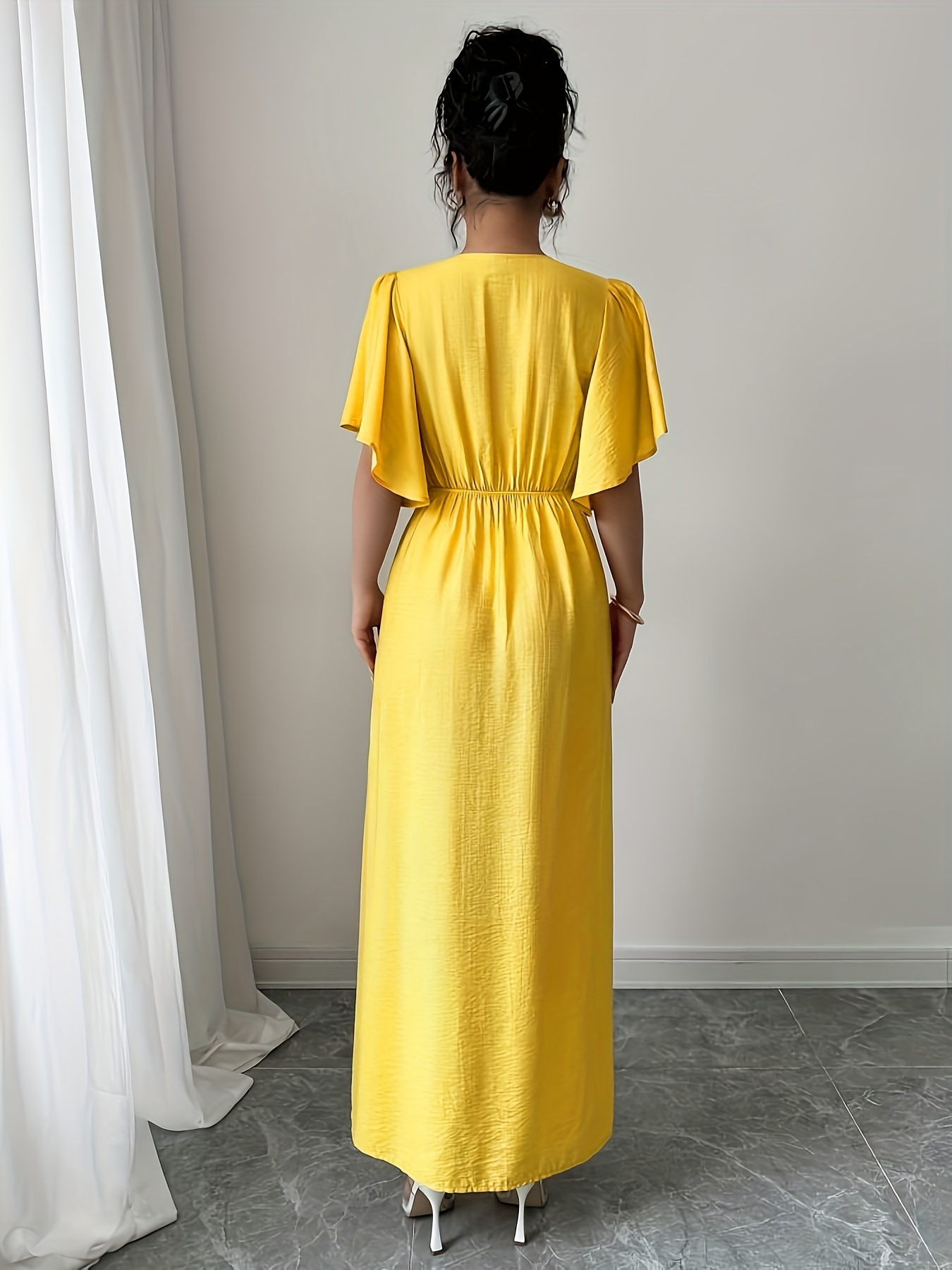 chinese dress ladies Lorina Dress (Yellow) – Yakira Bella main image 1