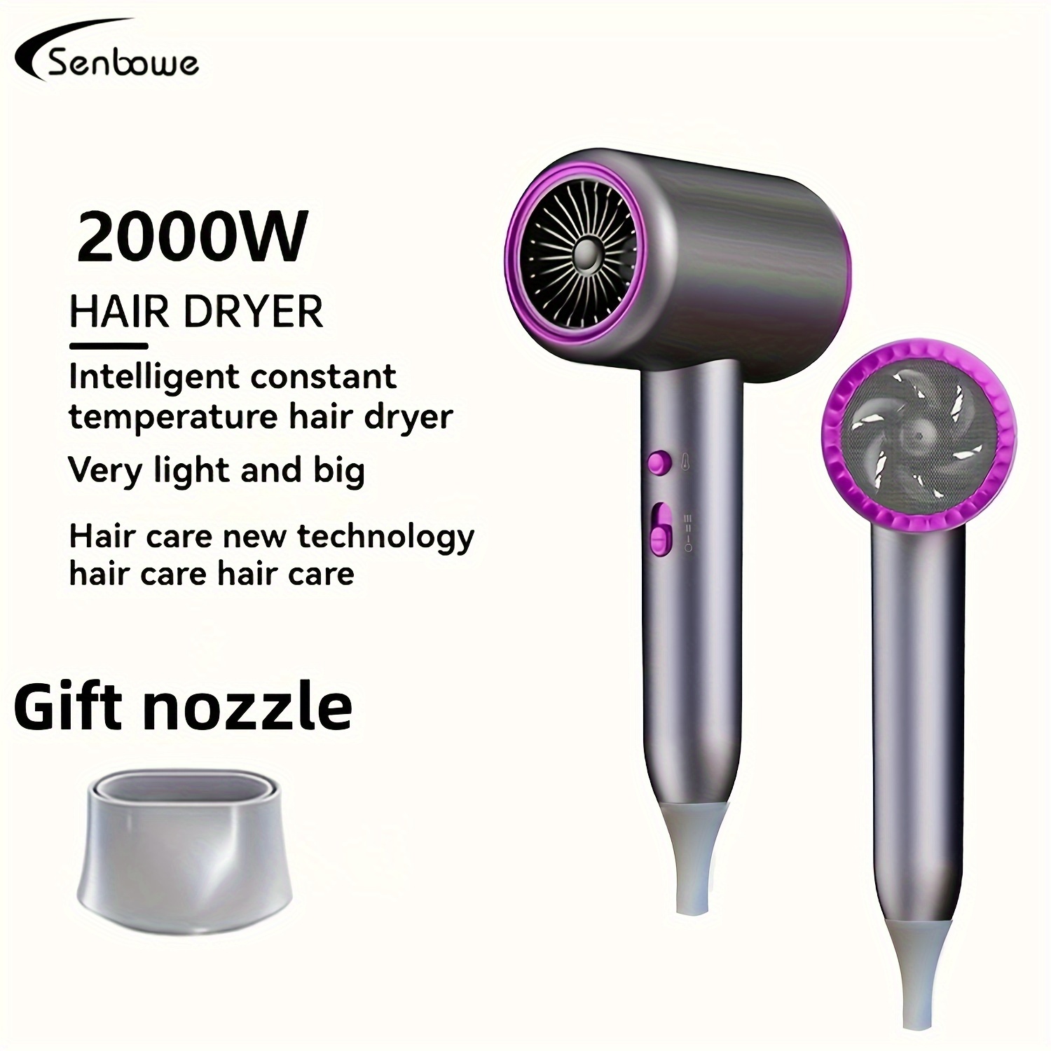 

Eu Plug High-power Hair Dryer, Fast Drying Hair Dryer, High Wind Power, Cold And Hot Air Switching, Low Noise, Home Barber Shop Dedicated Hair Dryer, Thanksgiving Gift