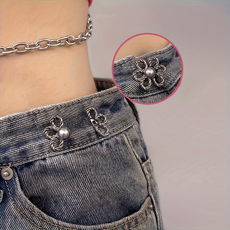 

A Set Of 1/2/4/8 Waist Buckles, Flower-shaped Waist Buckle Fasteners, No Need For Sewing, Can Be Detached To Adjust The Waist Buttons.