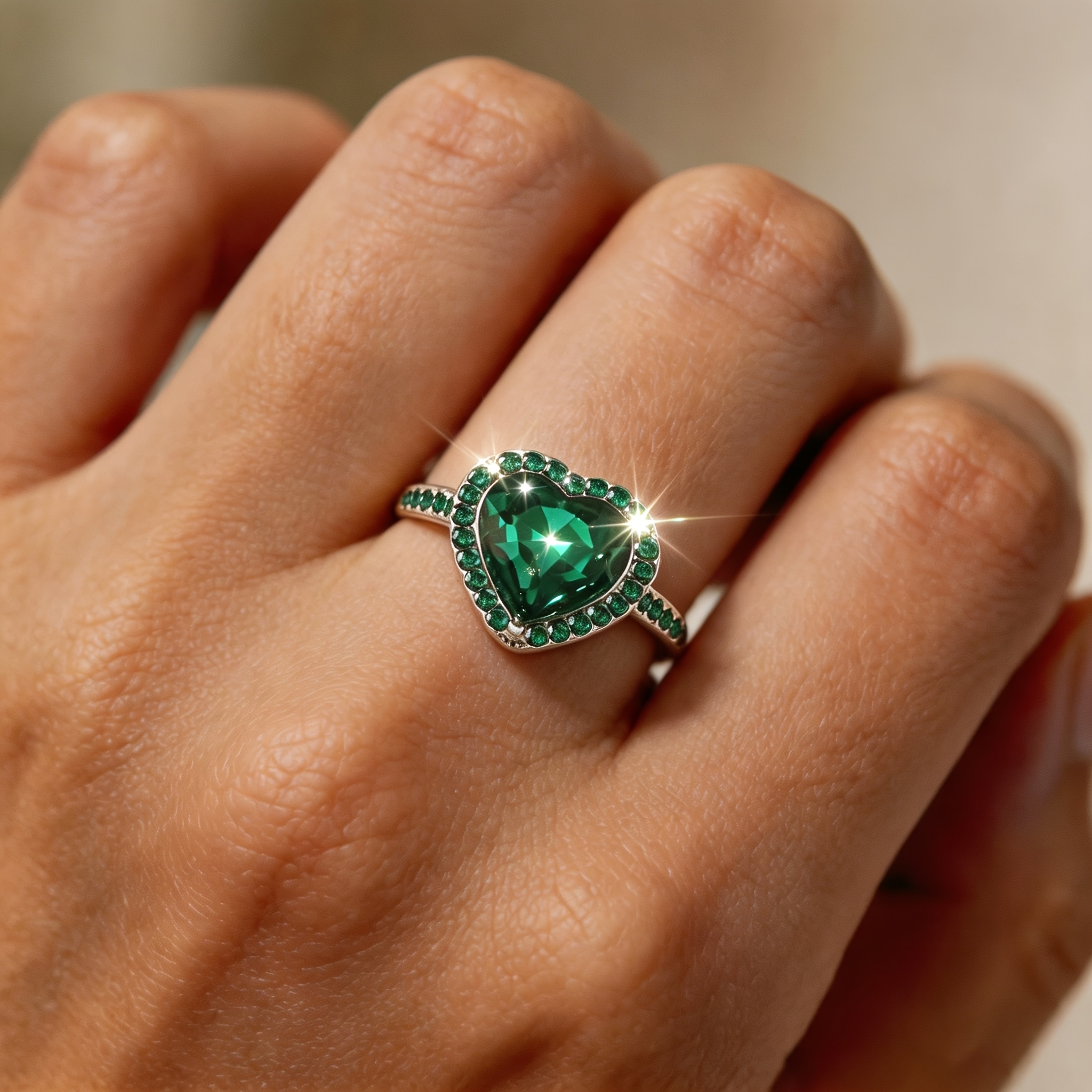 4pcs Elegant Love Ring Set for Women, Sparkling Style
