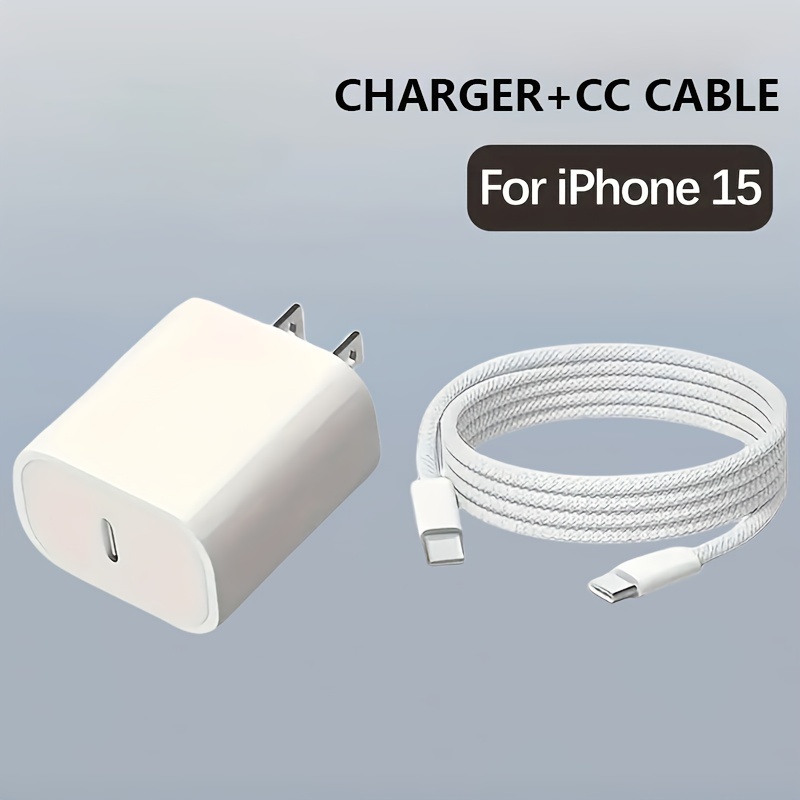 Cargador para iPhone de carga rápida de 10 pies, [certificado Apple MFi]  Cargador de pared USB C de 20 W de Apple con cable tipo C a Lightning,  cable