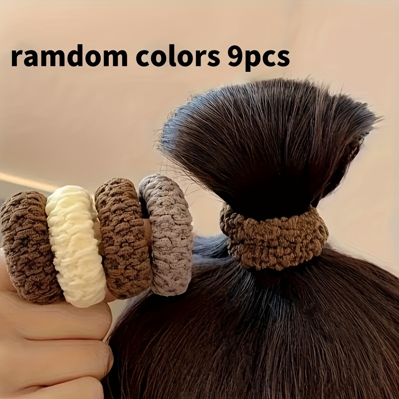 3-36pcs Random Color Hair Ties High Ponytail Hair Ropes Easy Headband Set