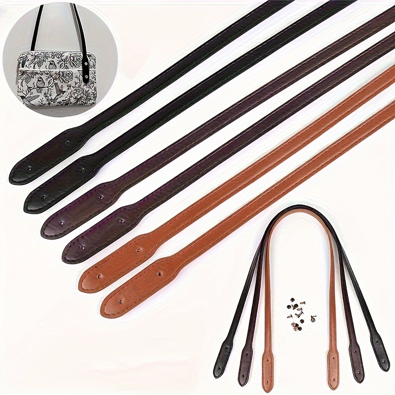 

2-piece Chic Pu Leather Shoulder Bag Straps With Rivets - Ideal Replacement Accessory For Handbags And Purses