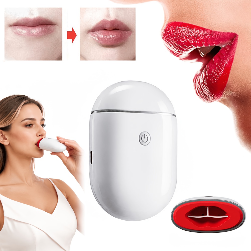 TEMU Usb-rechargeable Electric Lip Plumping Device Suitable For Women's Natural Full Lips, Portable Lip Enhancer With , Safe Lip Care Tool For Home