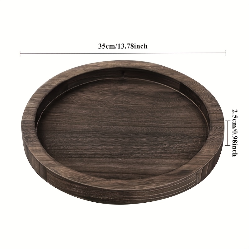 TEMU Bandeja de mesa redonda grande de 14 pulgadas/35 cm - de servir de madera adecuado para decoración de granja, bandeja de de mesa de madera con