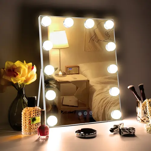 lighted cosmetic 12 lighted makeup with 12 dimmable bulbs smart touch makeup 3 color temperatures