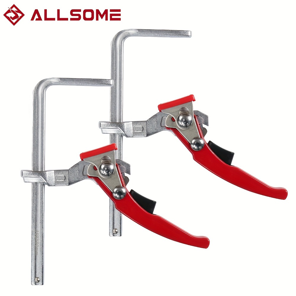 

2pcs Metal Ratcheting Table Clamps, Quick Release Bar Clamp For Mft And Guide Rail System, Durable Construction, Woodworking Tools