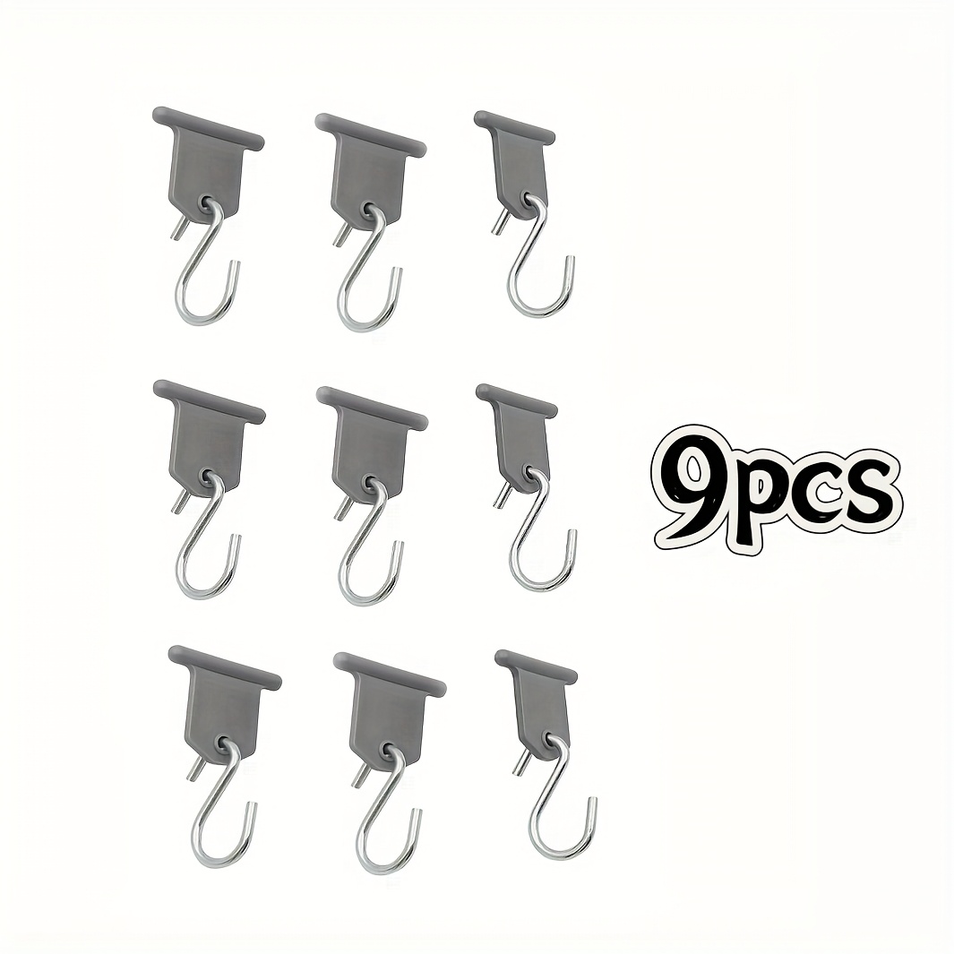 TEMU 9 Sets Of Stainless Steel Camping Tent Hooks - Rv Tent Light Hanger With Multiple Holes For Camper Accessories, Durable Outdoor Gear Storage,