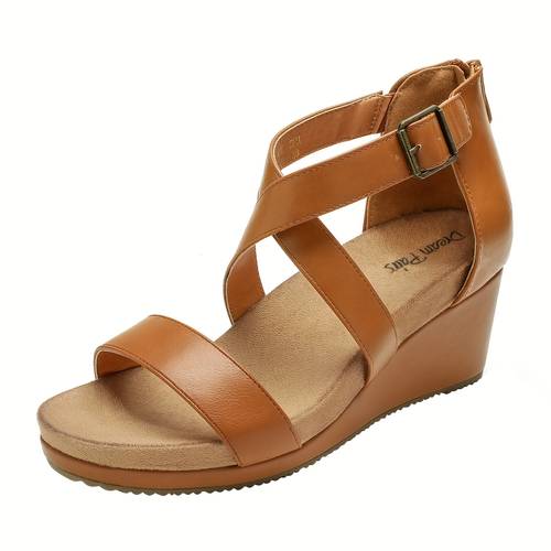womens fashion open toed ankle strap summer wedge sandals