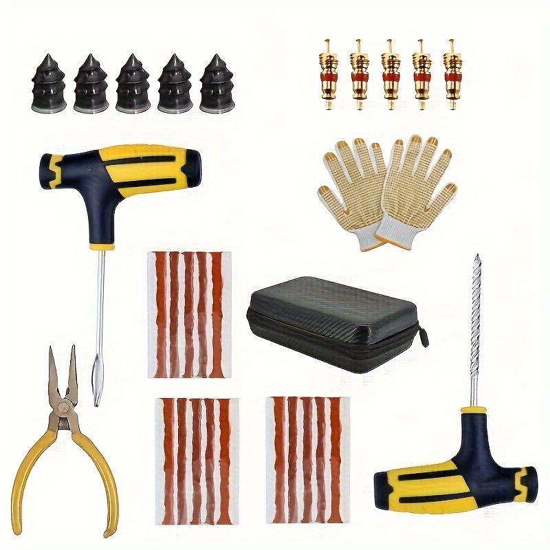 

30pcs Tire Repair Kit For - , Portable Tools With Needle Nose Pliers & Vacuum Film - Easy Diy Puncture Fix