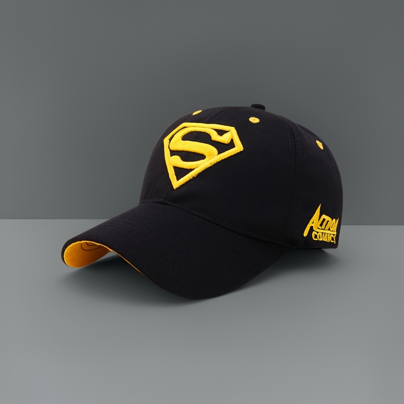 E-shop 1 Superman-Schriftzug bestickte Schnauzer-Cap, modische Kappe, geeignet für Reisen im Freien, Sommer-Sonnenschutz, Valentinstag,