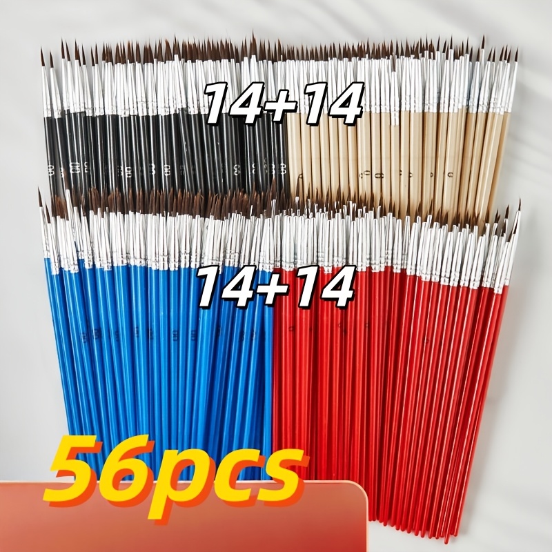 TEMU 56 pezzi - Penna a gancio in nylon plastico ultra fine, Penna per in plastica, Penna per nail art, Penna in nylon, Pittura ad olio ad , Pennello
