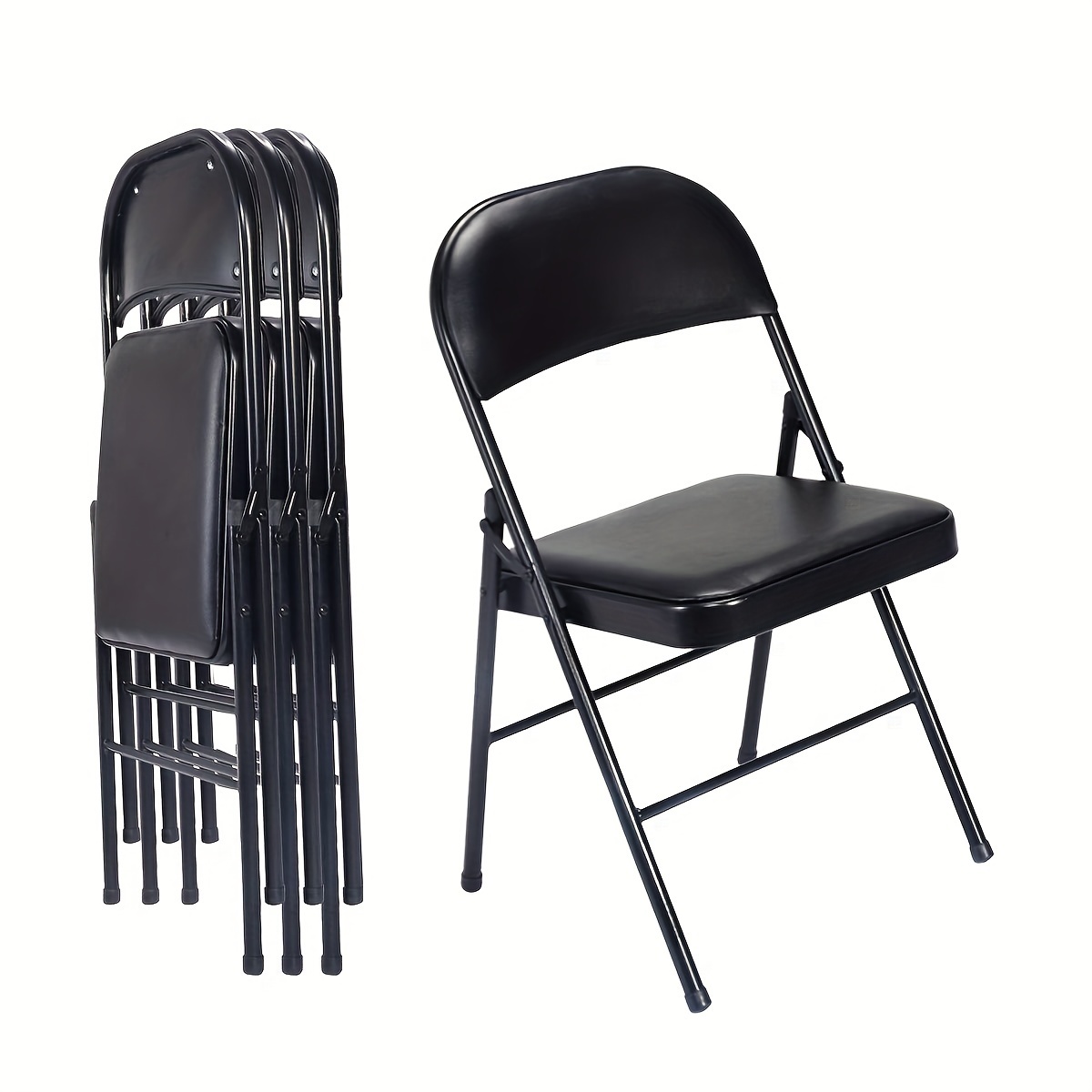 

12pack Folding Chairs, Padded Folding Chairs With Upholstered Seat, Handle Hole, No-assembly Space Saving, Folding Chairs With Padded Seats For Conference Room, Office, School, Church, Wedding Party