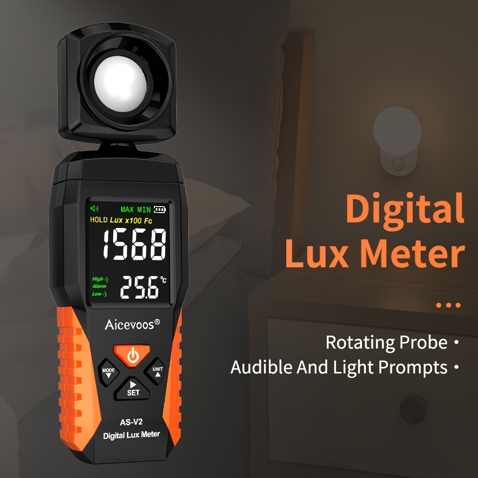 

Aicevoos Digital Meter, Handheld , Luxmeter Lux Test, Tester, Lux Meter