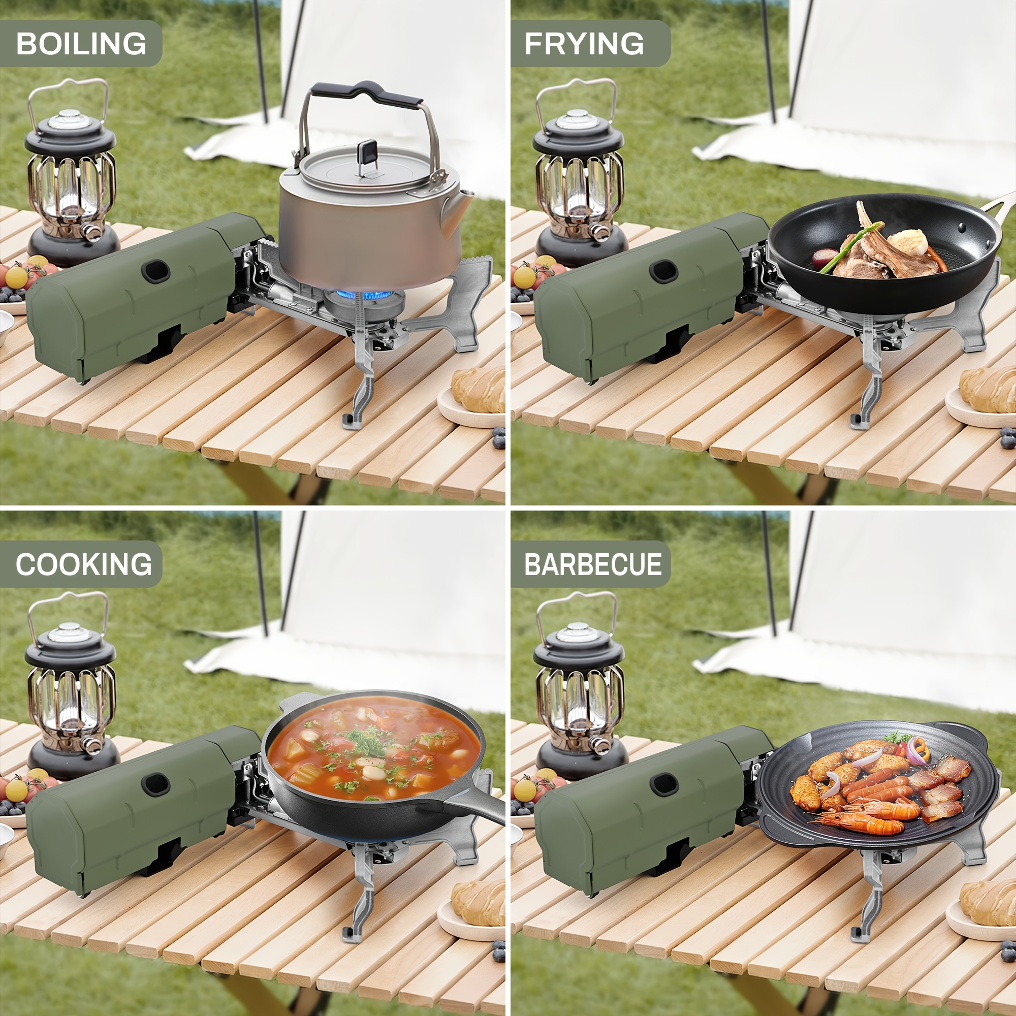 Portable Camping Stove 1550W with Foldable Design And Storage Bag, Outdoor Cooking, Hiking, Picnic, Adventure, And Travel, Easy Electronic Ignition