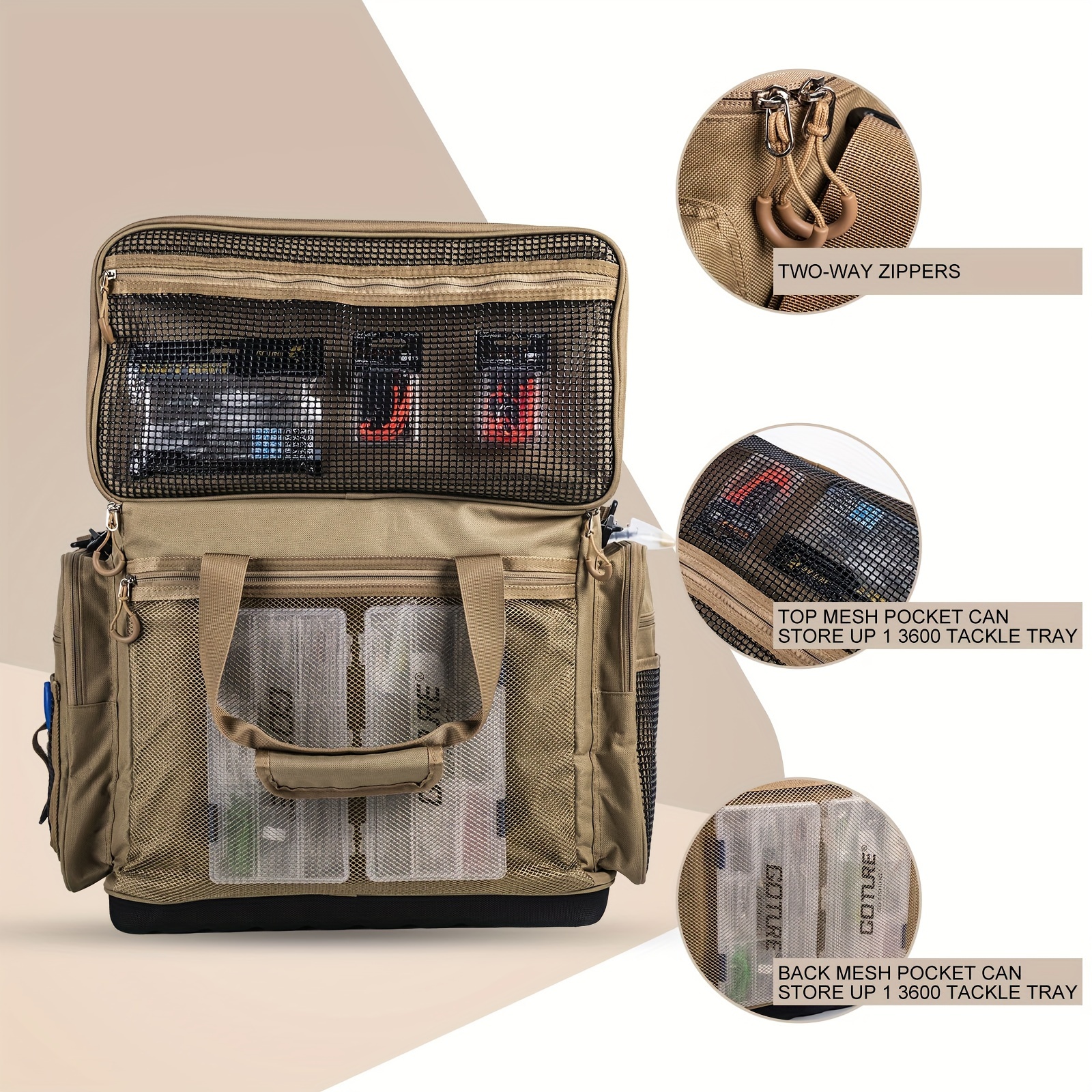  Goture Large Tackle Bag,Store Up to 8PCS 3700 Plus 4PCS 3600  Tackle Trays,Water Resistant Large Tackle Bag,Saltwater Fishing Gear Bag,Big  Fishing Bag,Removable Dividers(20.8x15.2x11.4)-Camo : Sports & Outdoors