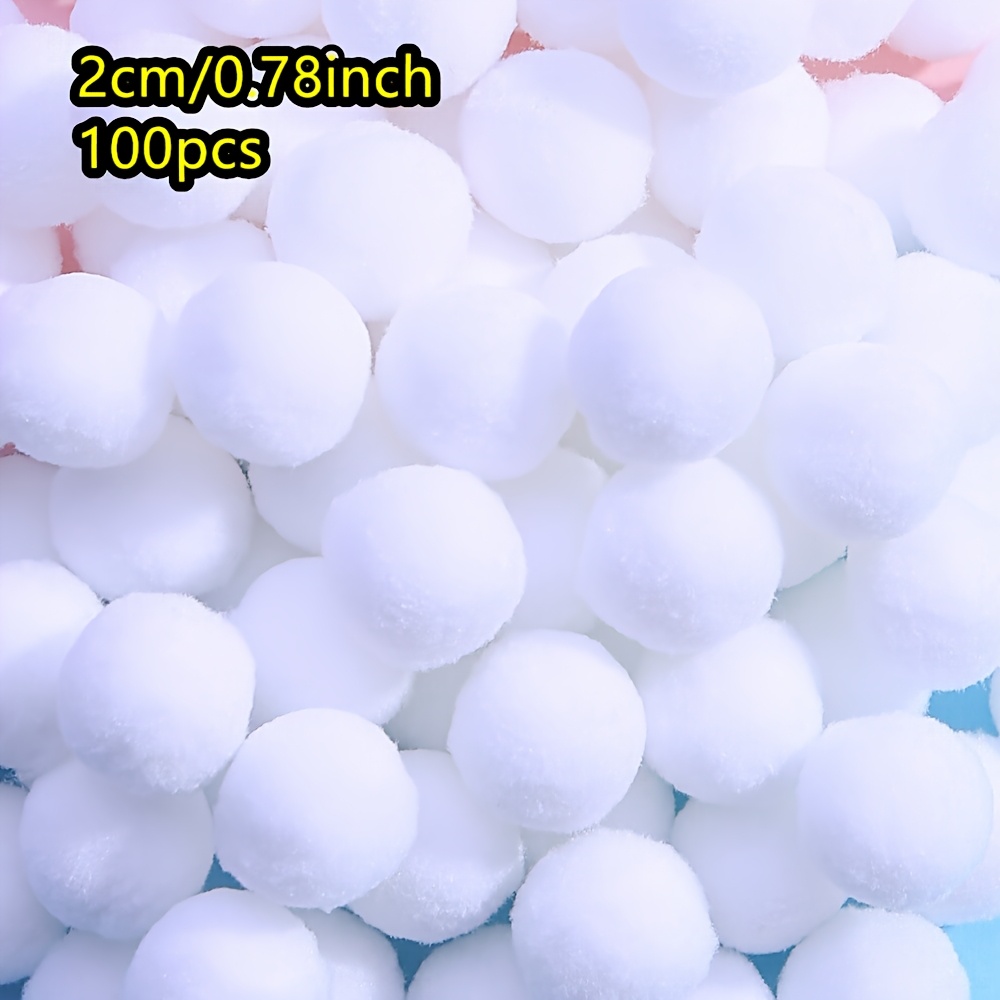 TEMU 50/100 pz Pompon Soffici e Morbidi Palline Pompon 20/25mm a per Cucito Artigianato Fai da Te Decorazione per Feste Natale Matrimoni