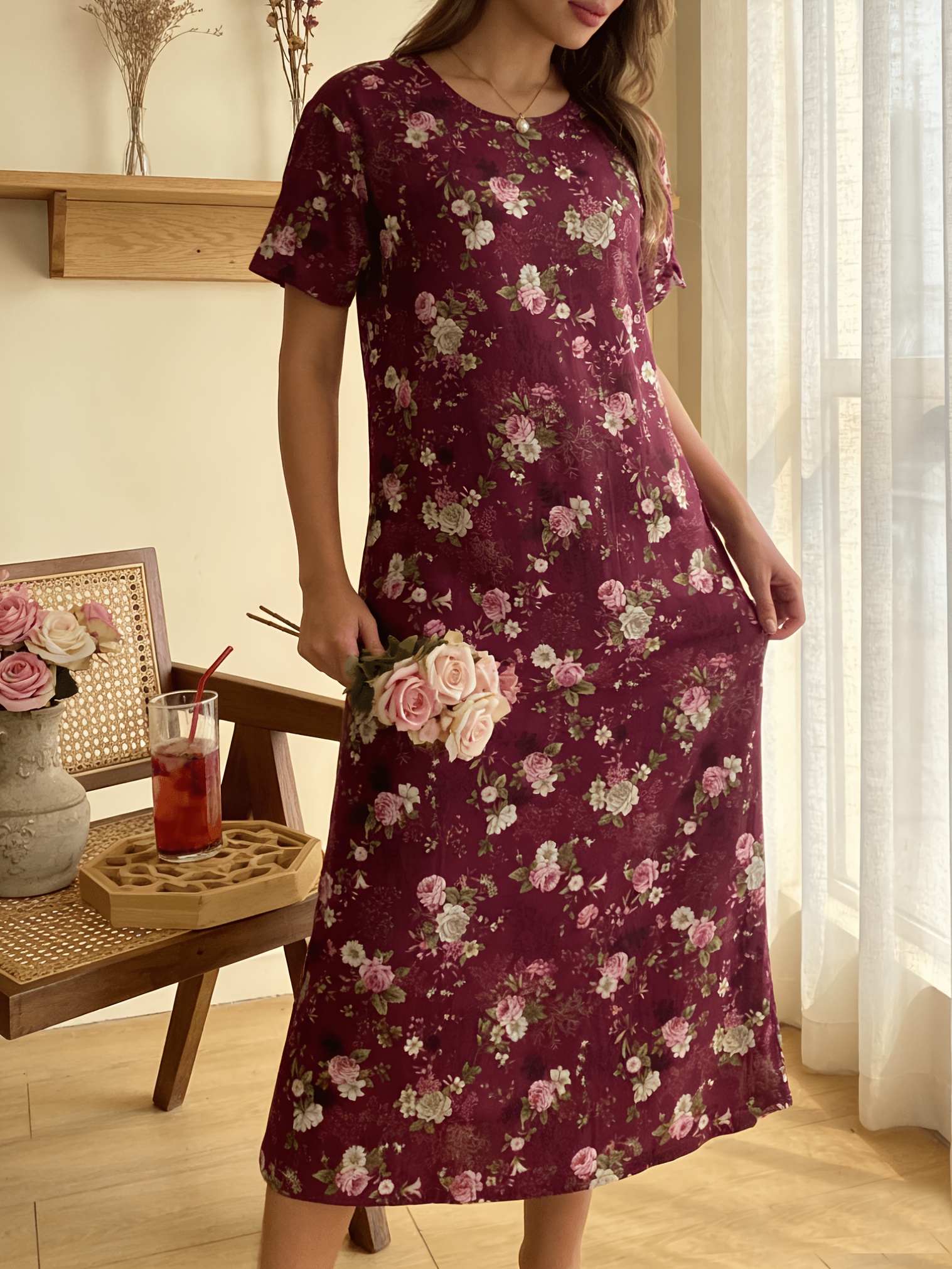princess polly baby blue dress burgundy print midi dress women short sleeve loose