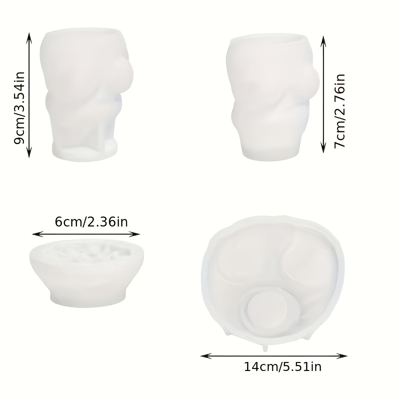 TEMU Lot de 4 bougies d'aromathérapie et moules mignons de couple de bonshommes de neige d'un (moules en silicone pour pâte à modeler/loisirs