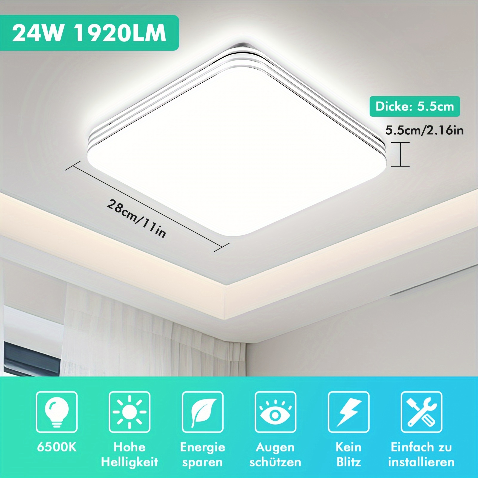 Led Ceiling Lamp 18w 24w 36w 48w Cool White 6500k Led Ceiling Lamp Interior Lighting For Bedroom Living Room Kitchen Home Decoration Ac220v-240v