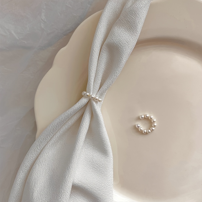2pcs French Double-Row Imitation Pearl Ear Cuffs for Women