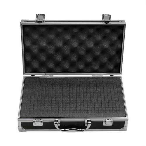 aluminum tool box portable instrument box storage case with sponge lining handheld impact resistant toolbox 30x17x8cm