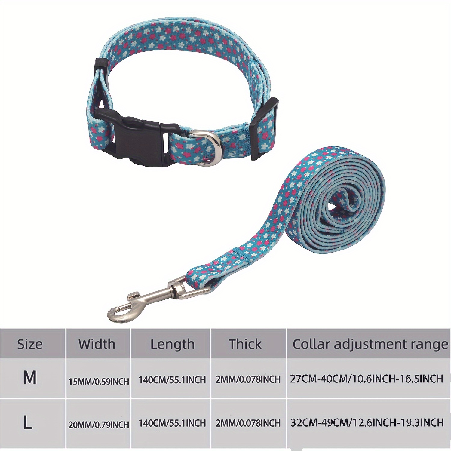 Cute Dog Collar Set for Small Dogs, Adjustable and Lightweight