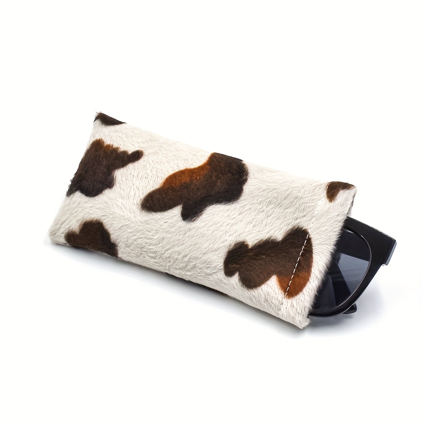 Cow Black Spot PU Leather Eyeglass Case Sunglasses Pouch Soft Cow Leather Sunglasses Pouch Bag Eyeglasses Case Holder  main image 3
