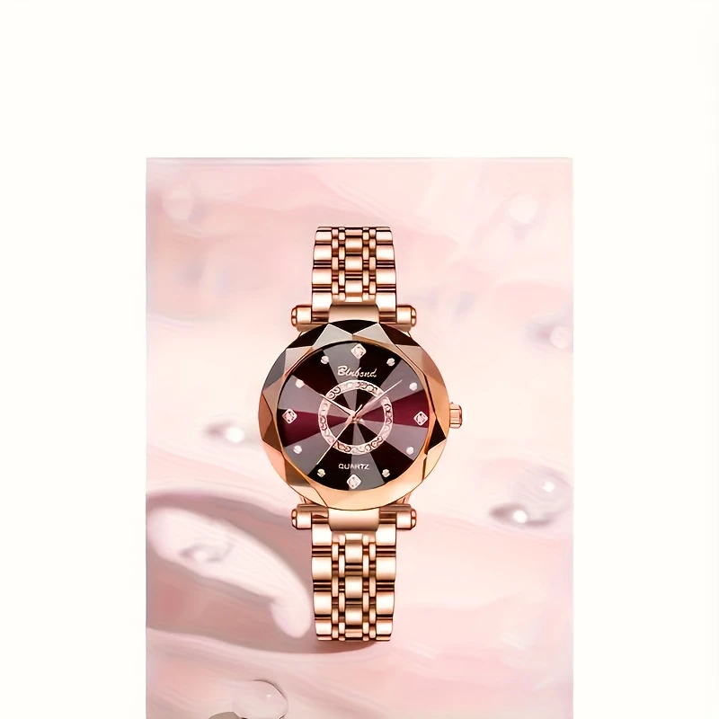 relógio de para mulheres - pulseira elegante de aço inoxidável, resistente a choques, 3atm, display analógico detalhes 7