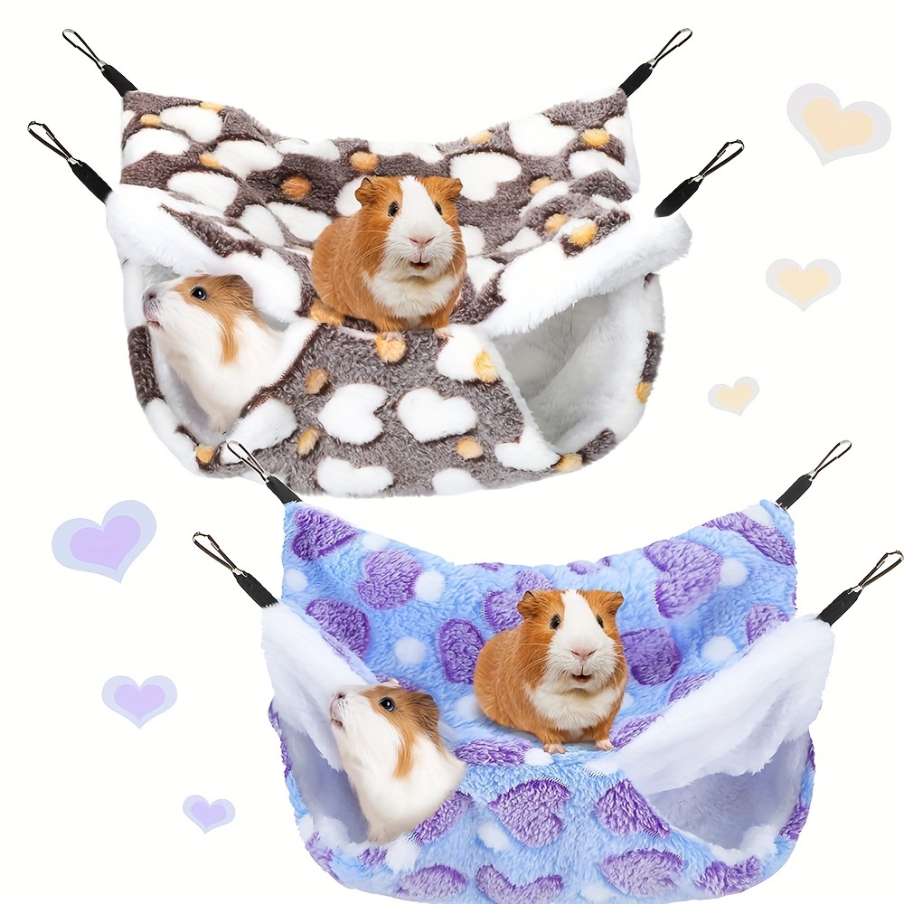 

Cozy Cotton Small Pet Hammock With Detachable Double Layer - Warm Hanging Sleeper Bed For Hamsters, Guinea Pigs, Ferrets, Squirrels, Rabbits - Polyester Fiber Filled, Pre-assembled