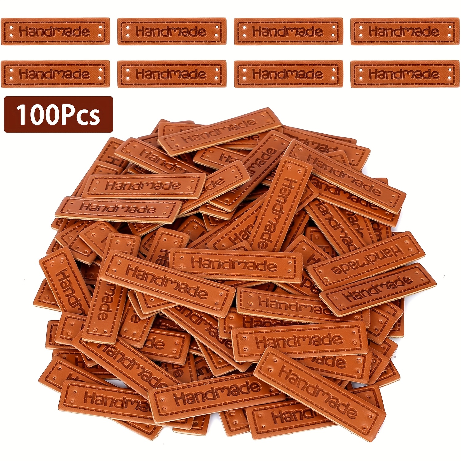 TEMU 100pcs Elegant Handmade Sew-on Labels - Crafting Tags, For Knitting, Crochet, Jewelry, Soaps, Diy Crafts - Organizer For Handmade Products,