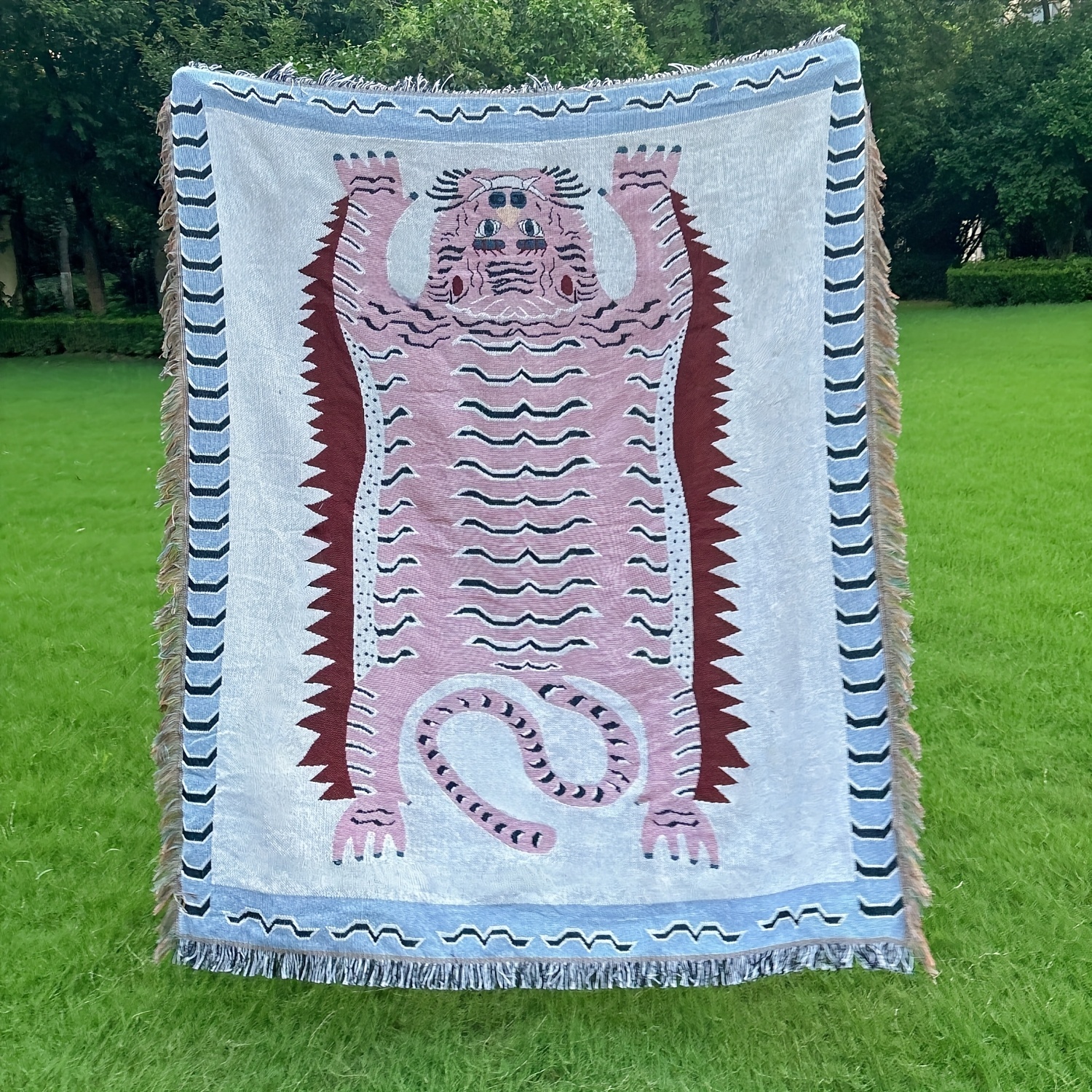 TEMU Couverture Extérieure à Rayures Tigre Rose - Couverture de -, Couverture de Camping, Couverture de Canapé, Couverture de , Couverture de