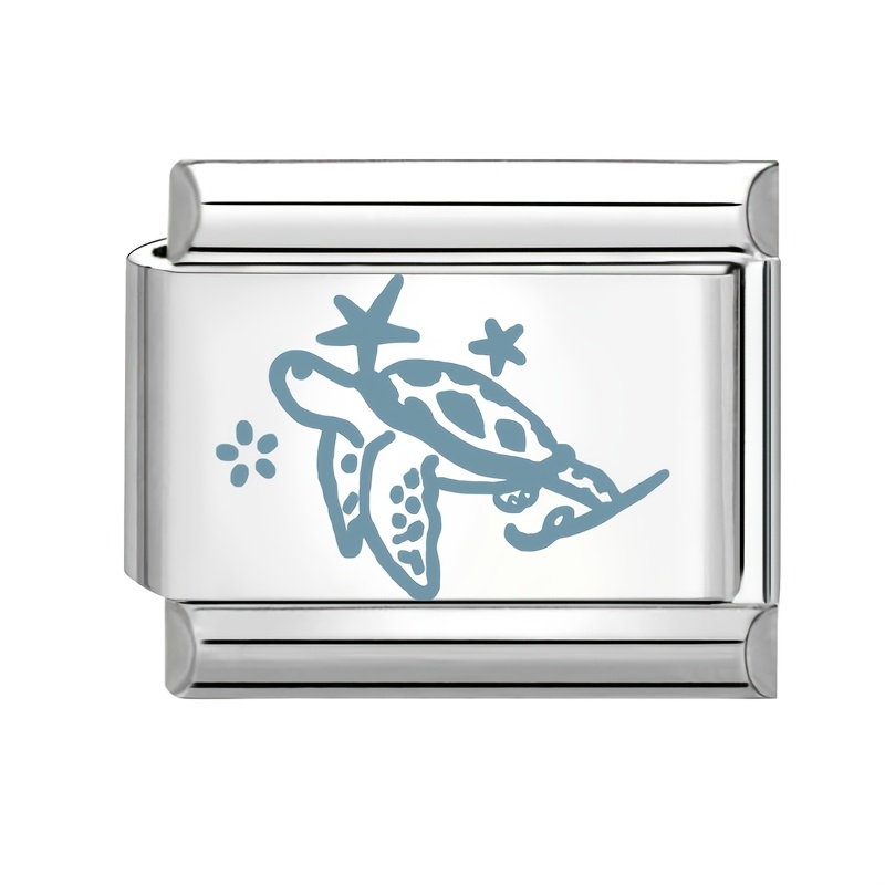Exquisite Blue Pattern Embossed Ocean Elements Ring