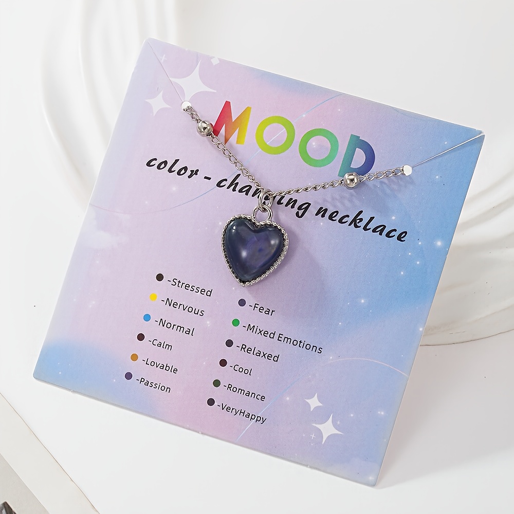 TEMU collier de cœur à température variable a une émotionnelle unique à chaque changement de couleur. Il peut mettre en valeur un charme distinctif