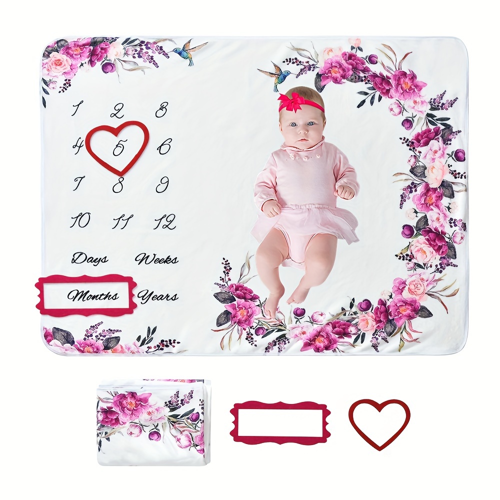 newborn baby parents love monthly growth milestone blanket Temu