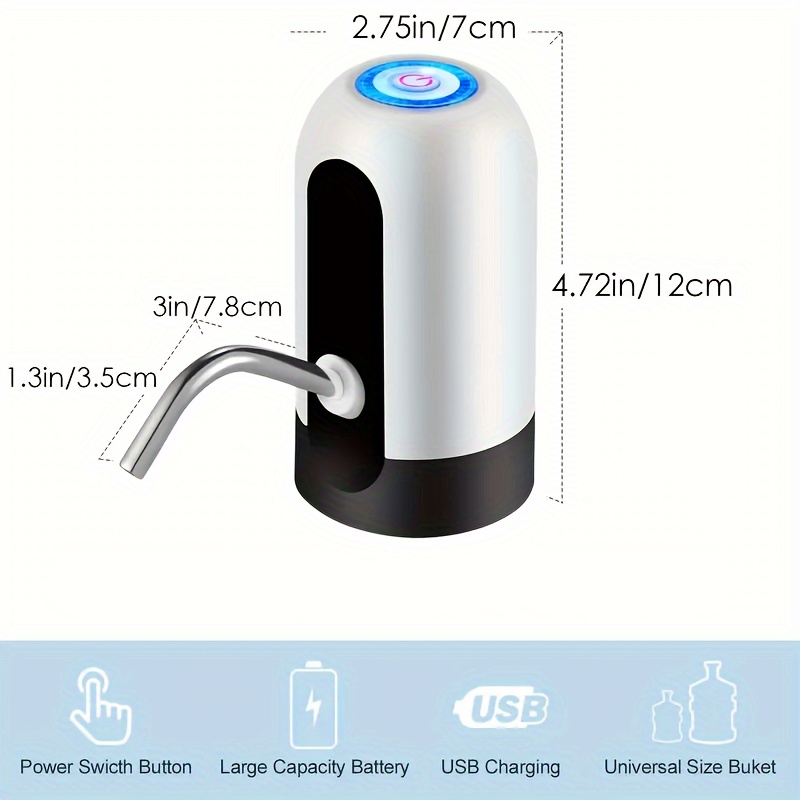 GetUSCart- Water Jug Pump, Electric Water Bottle Pump, USB