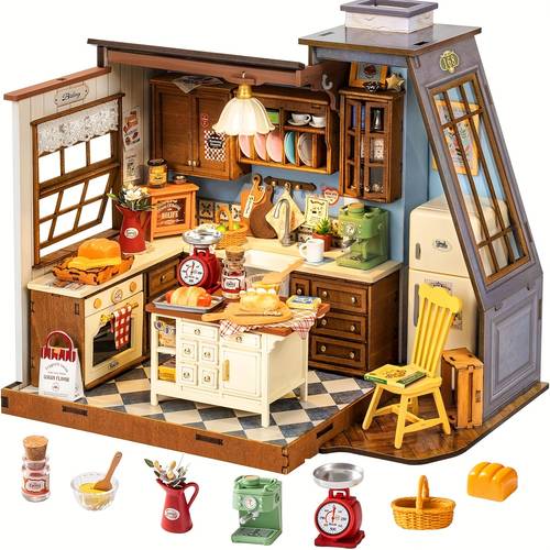 suitable for adults diy mini dollhouse 1 18 scale realistic baking with compatible for dolls miniature house building kit display for home decor collector project