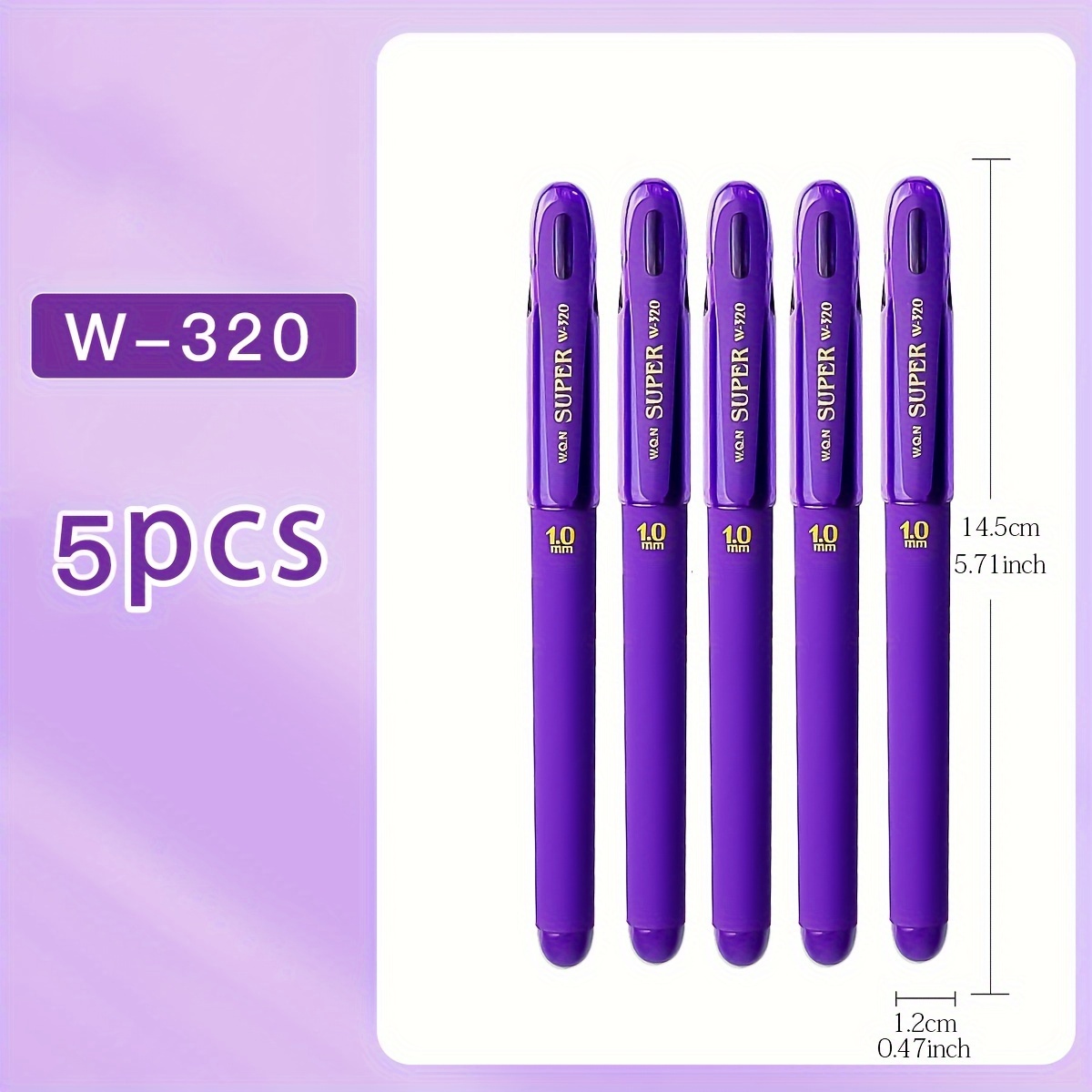 Image of Wqn) 2/5pcs Gel Pen Black Ink Neutral Pens, Grape Purple , 1.0mm Thick Nib, Smooth And Smooth Writing, Used For Daily Writing/meeting Notes/ Signing, Practice Pen