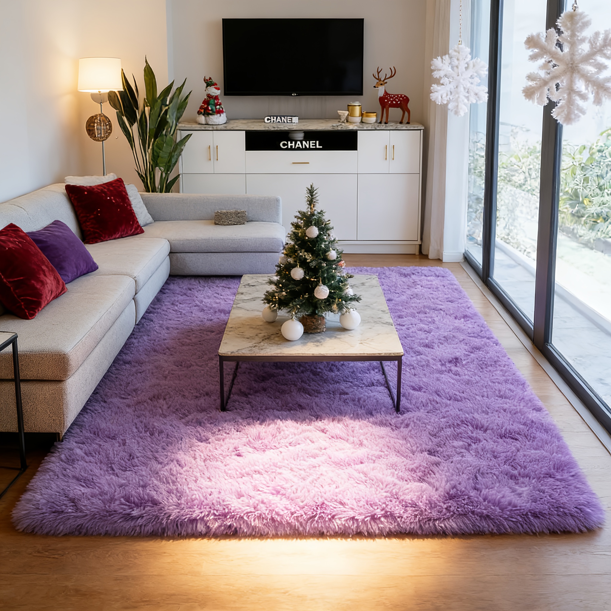 1pc elegant purple soft and plush bedroom rug slip resistant and easy to clean 700g sqm   with a stylish   must have treasure for  