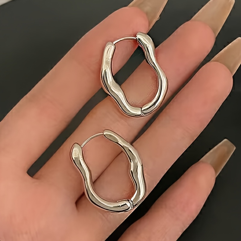 Minimalist Asymmetrical Hoop Earrings for Women