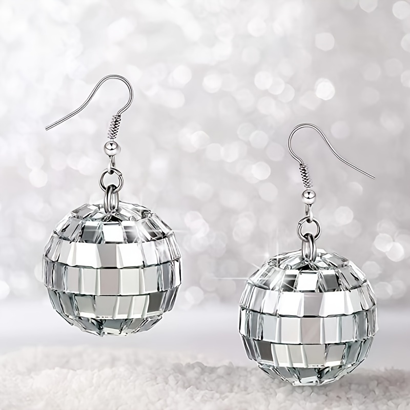 Elegant And Luxurious Shimmering Ball-shaped Pendant Earrings, Stylish And Versatile With A Vintage Touch