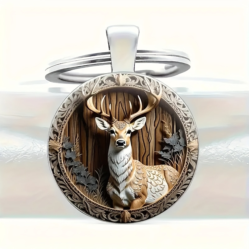 Deer Men's Alloy Keychain - Fashion Bag Accessories, Car Pendants, Home Decor Accessories - Ideal Gift For Anniversaries, Holidays,