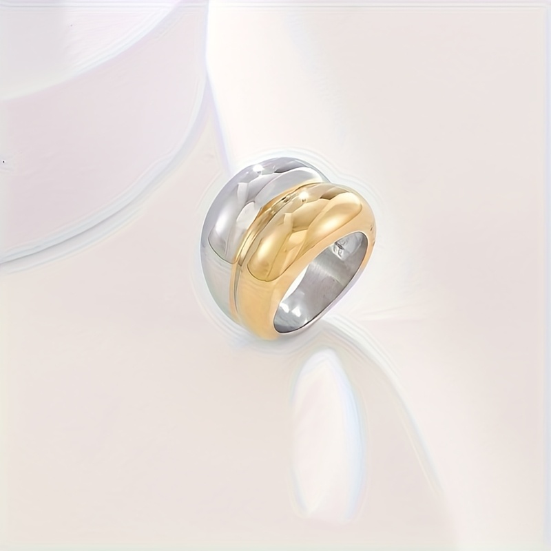 1pc Fashionable And Double Layer Titanium Steel Ring For Women, Small Crowd, High-end, Light Luxury, Index Finger Ring, 'an Orientation