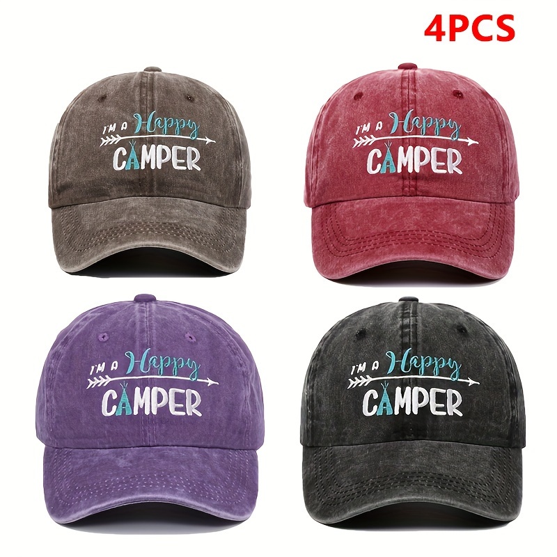 

4 Women's Embroidered I'm A Washed Baseball Caps, Adjustable Outdoor Sun Protection Hats Suitable For Spring And Autumn Travel, Beach Vacations, Men' Hats, Y2k Style Youth Caps.