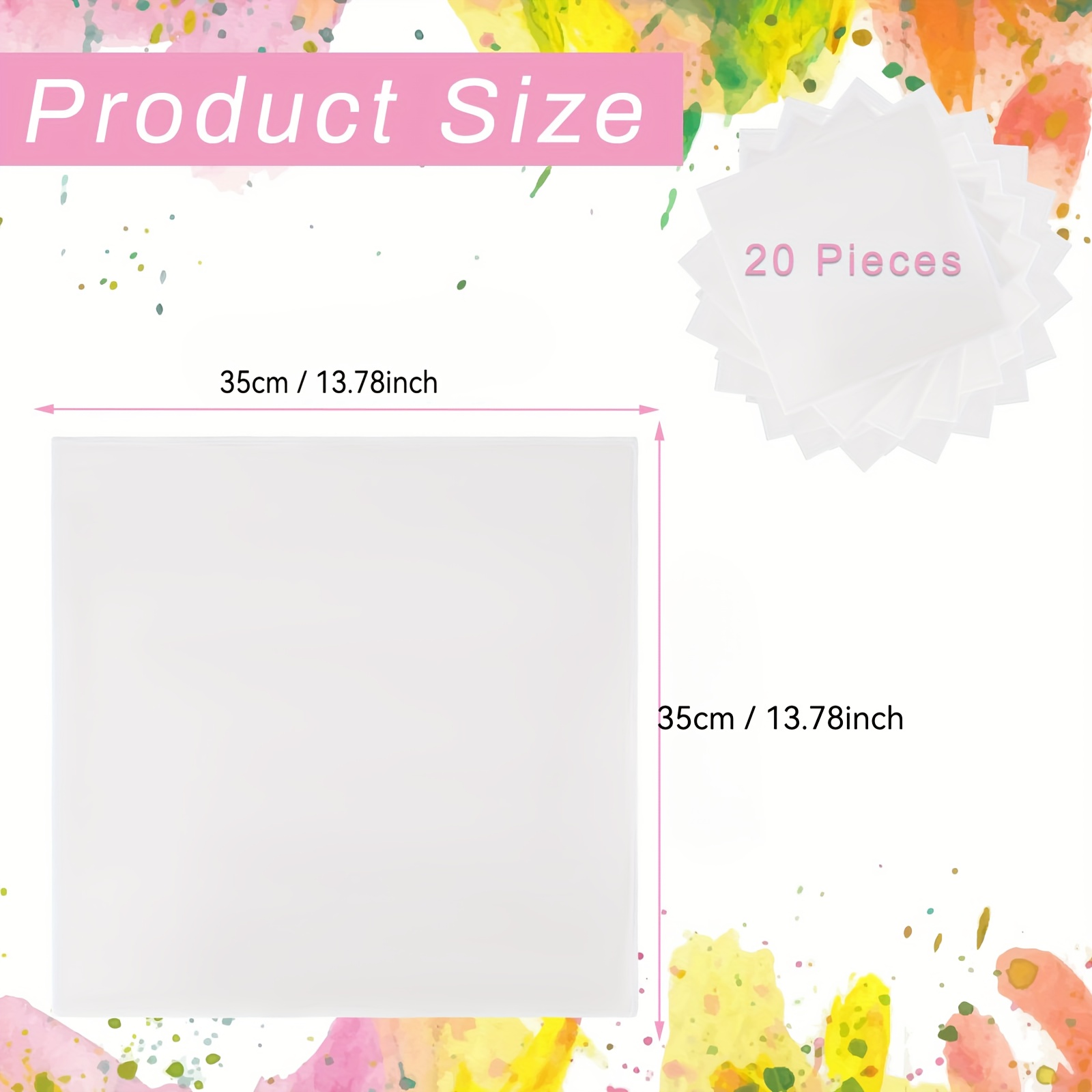 Set Of 20 White Bandanas Suitable For Tie-dyeing, Plain Handkerchiefs Measuring 35x35cm, Perfect For Crafts And Gifts